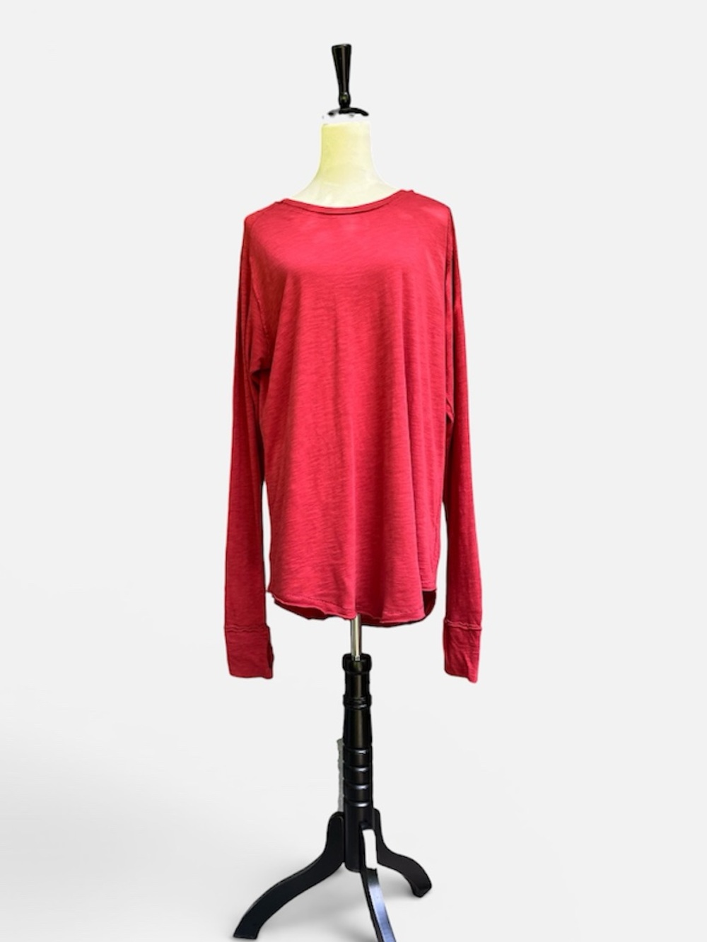 Free People Arden Crew Neck Tee in Pomegranate (Brick Red) Sz Small NEW - Picture 3 of 8